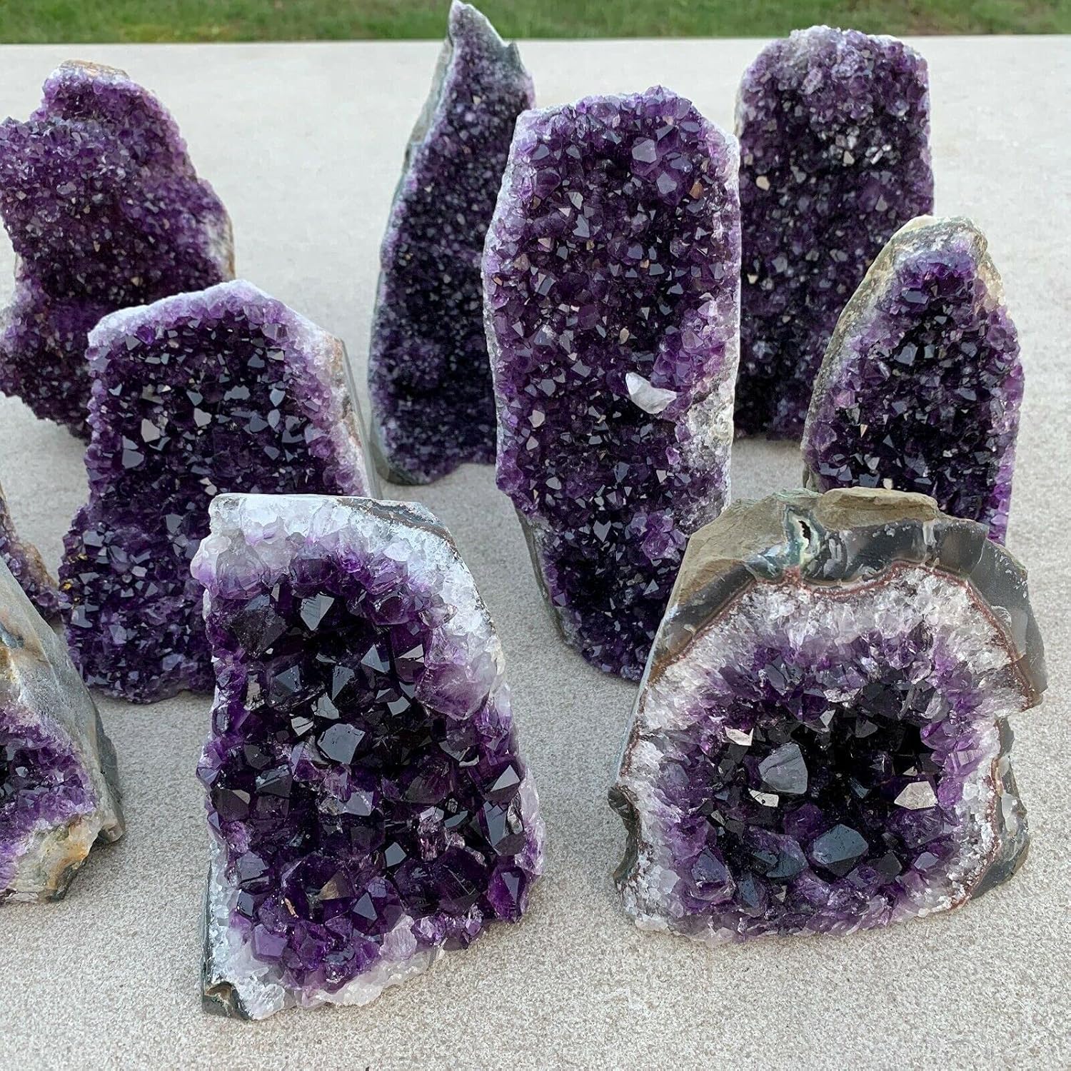 Health & Household Natural Amethyst Geode Quartz Cluster Crystal Specimen Energy Healing (Size : 240-300g)
