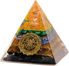 Tourmaline Orgone Pyramid Charged for Wealth, Happiness, and Good Fortune, Genuine Crystals and Healing Stones, Malachite, Lapis Lazuli, Amethyst, orgonite Chakra Pyramid Crystal, Energy Generator
