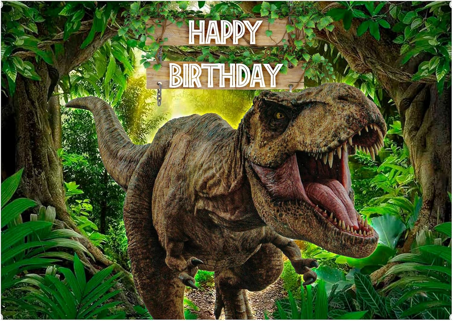 8.3 x 11.7 Inch Edible Square Cake Toppers – Dinosaur Adventure Themed Birthday Party Collection of Edible Cake Decorations