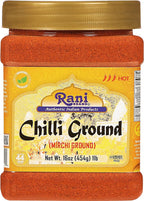 Rani Chilli Powder (Mirchi) Ground Indian Spice 16oz (1lb) 454g PET Jar ~ All Natural | Salt-Free | Vegan | No Colors | Gluten Friendly | NON-GMO | Kosher | Indian Origin
