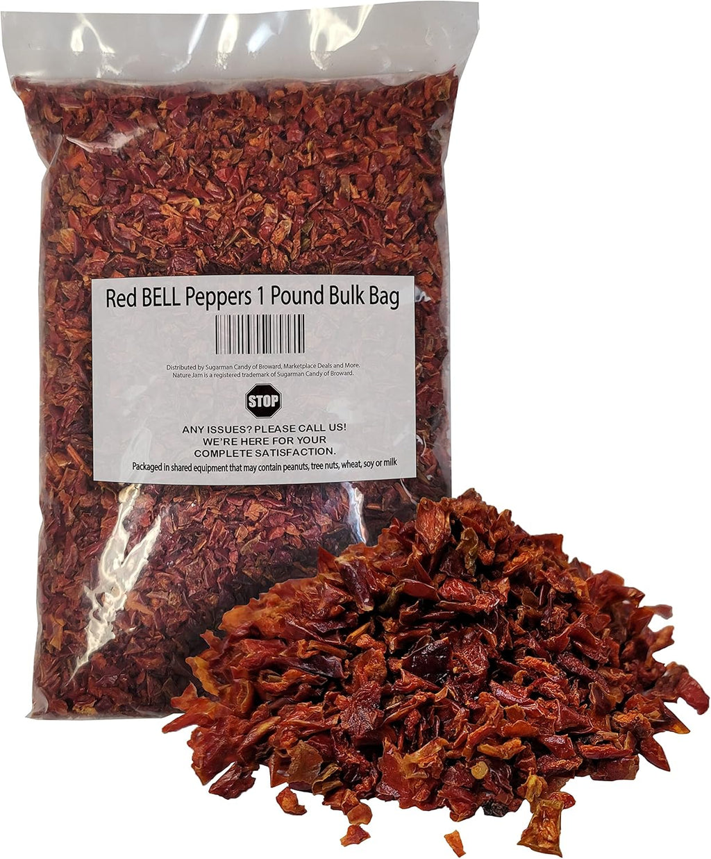 Red BELL Peppers 1 Pound Bulk Bag-Heat Sealed to Maintain Freshness-Crushed & Dried Spice Seasoning