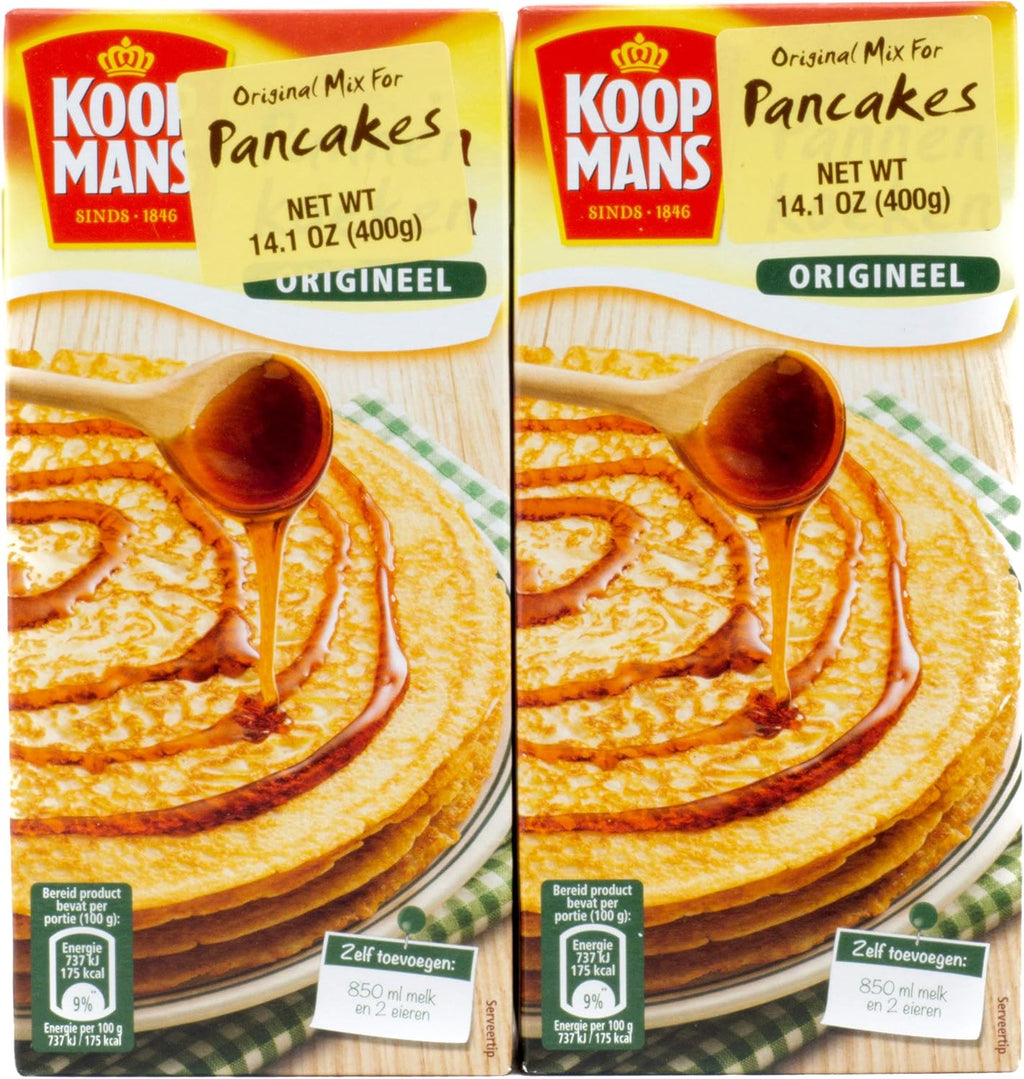 Koopman's Dutch Pancake Mix, Pannen Koeken - Original PannenKoeken Mix, Dutch Holland Import, 14.1 Oz. Per Box (Pack of 2)
