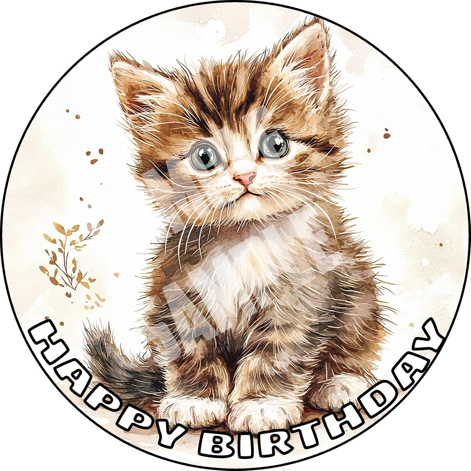 7.5x Inch Edible Cake Toppers – Cats Themed Birthday Party Collection of Edible Cake Decorations