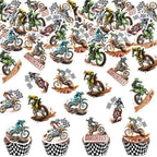 40pcs Edible Motorcycle Cupcake Toppers Motocross Dirt Bike Party Cupcake Toppers, Motorcycle Sport Theme Birthday Motocross Cake Decor