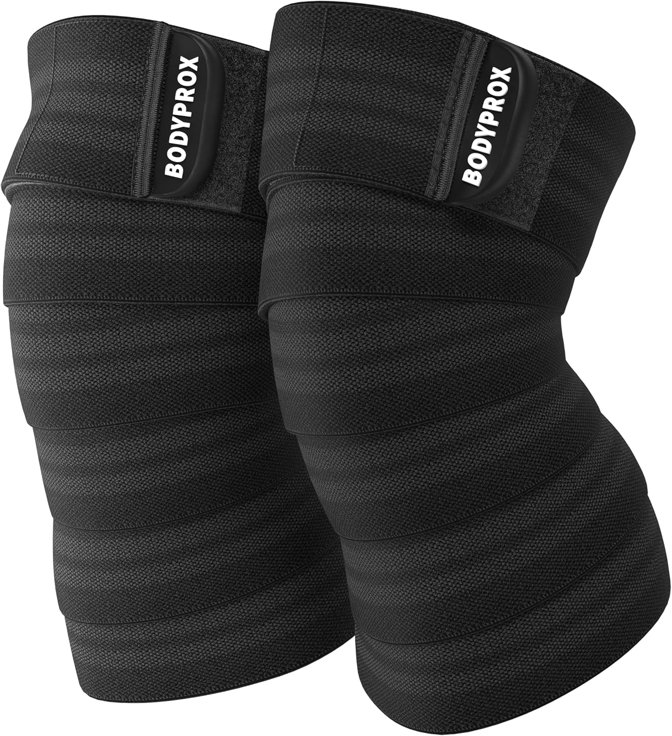 Bodyprox Knee Wrap 2 Pack for Squats, Weightlifting, Powerlifting, Leg Press, and Cross Training, Knee Support for Men and Women