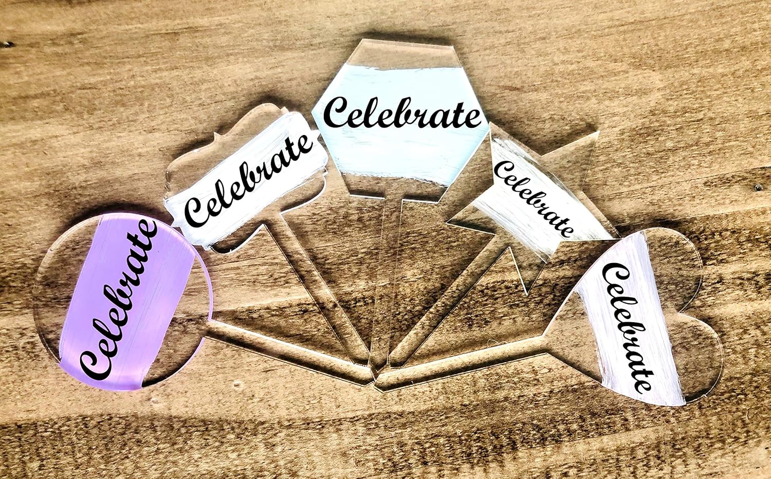 20 Pack Blank Clear Acrylic DIY Cake Topper (3 inch, Hexagon): Decorations for Celebrations Birthday Party Wedding Anniversary Engagement Graduation