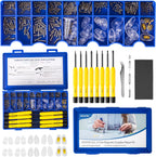 Upgraded All-in-One Magnetic Eyeglass Repair Tool Kit with Screws, Glasses Fixing Kit with Precision Screwdriver Set, Eyeglass Nose Pads and Tweezer for Travel, Gift, Christmas