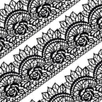 Large Pre-Made Ready to Use Edible Cake Lace Rose Scallop Black 14-inch 10-piece Set