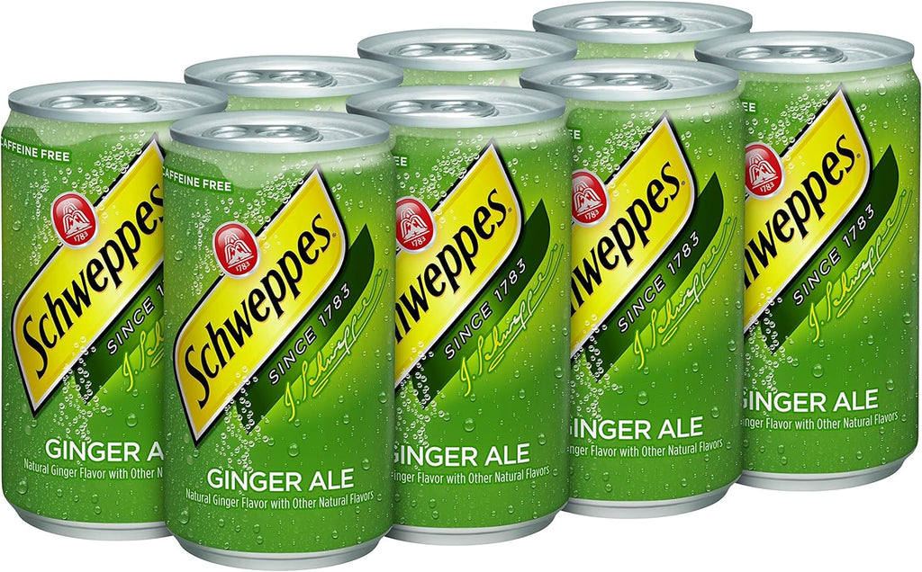 Schweppes Soft Drink Cans, Ginger Ale, 8 ct