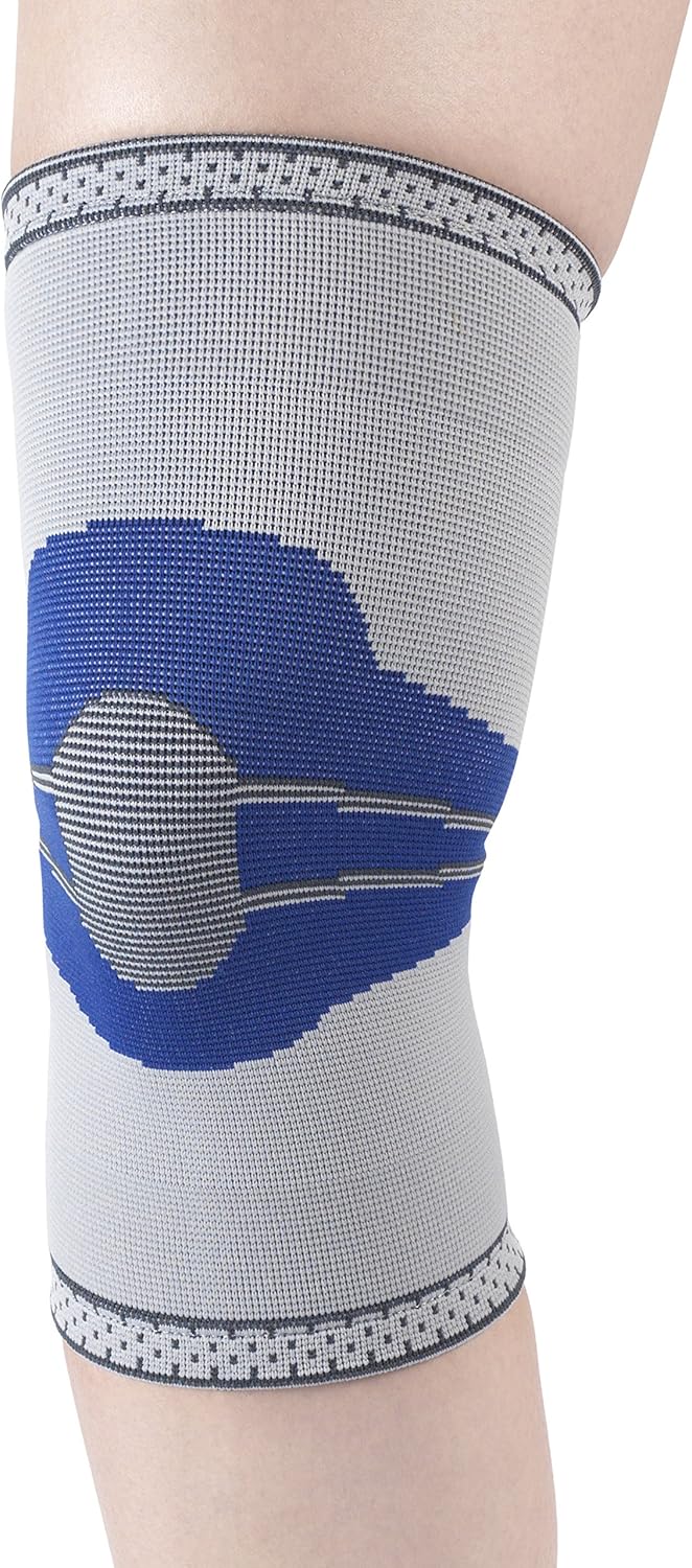 Champion Elastic Knee Support Compression Sleeve, Gray, Medium