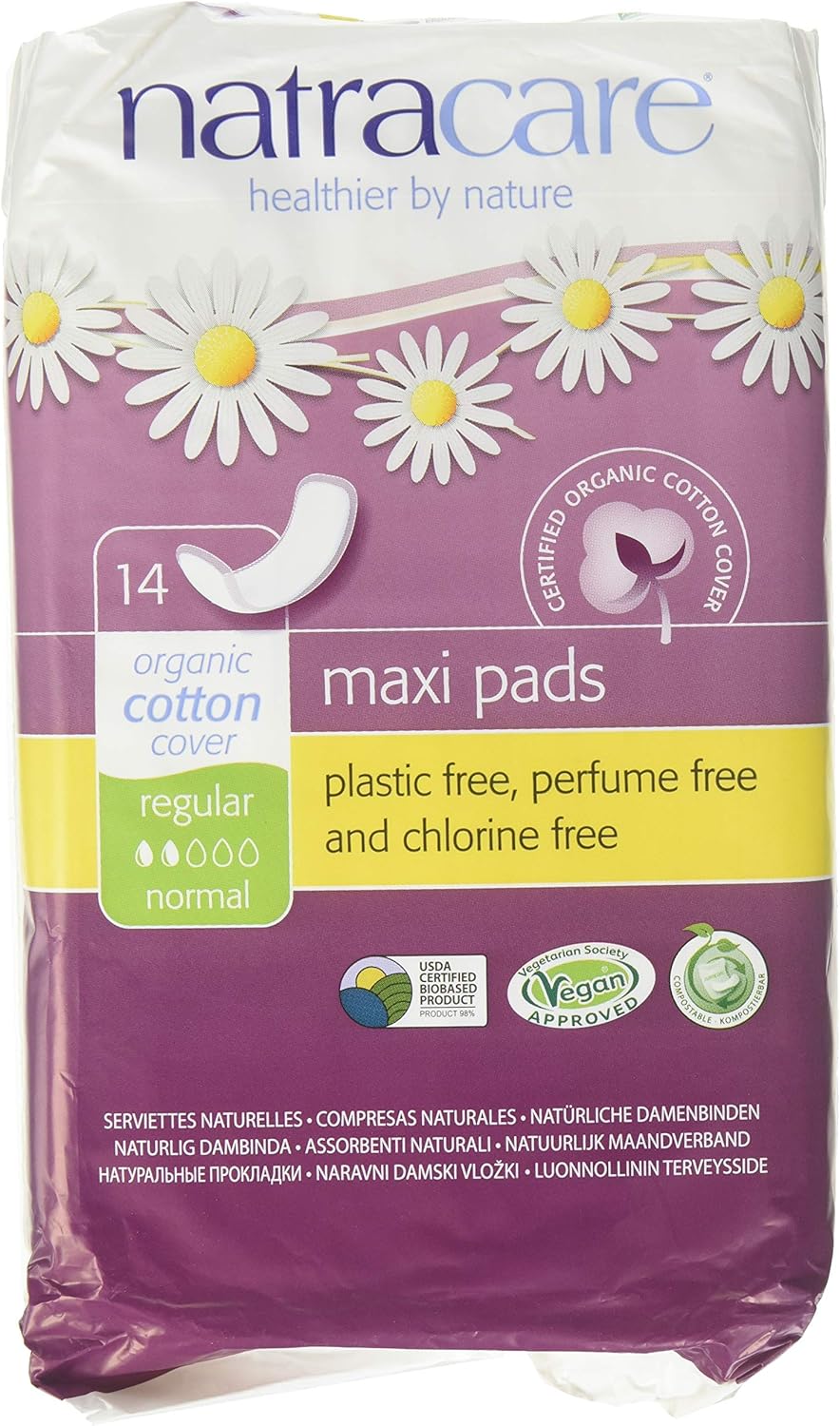 Natracare Pads Regular 14 Ct, 3 Boxes (42 Pads Total)