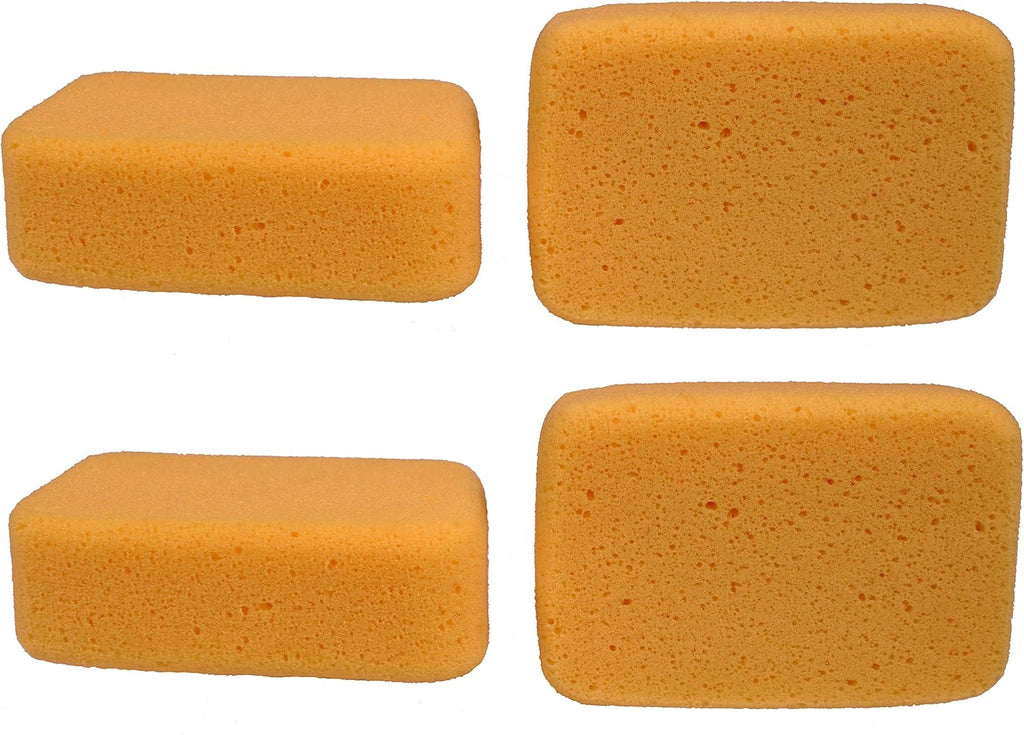 Creative Hobbies® Multi-Purpose Jumbo Synthetic Silk Sponge Value Pack - 4 Large Sponges for Painting, Crafts, Grout, Cleaning & More - 7.5" x 5" x 2"
