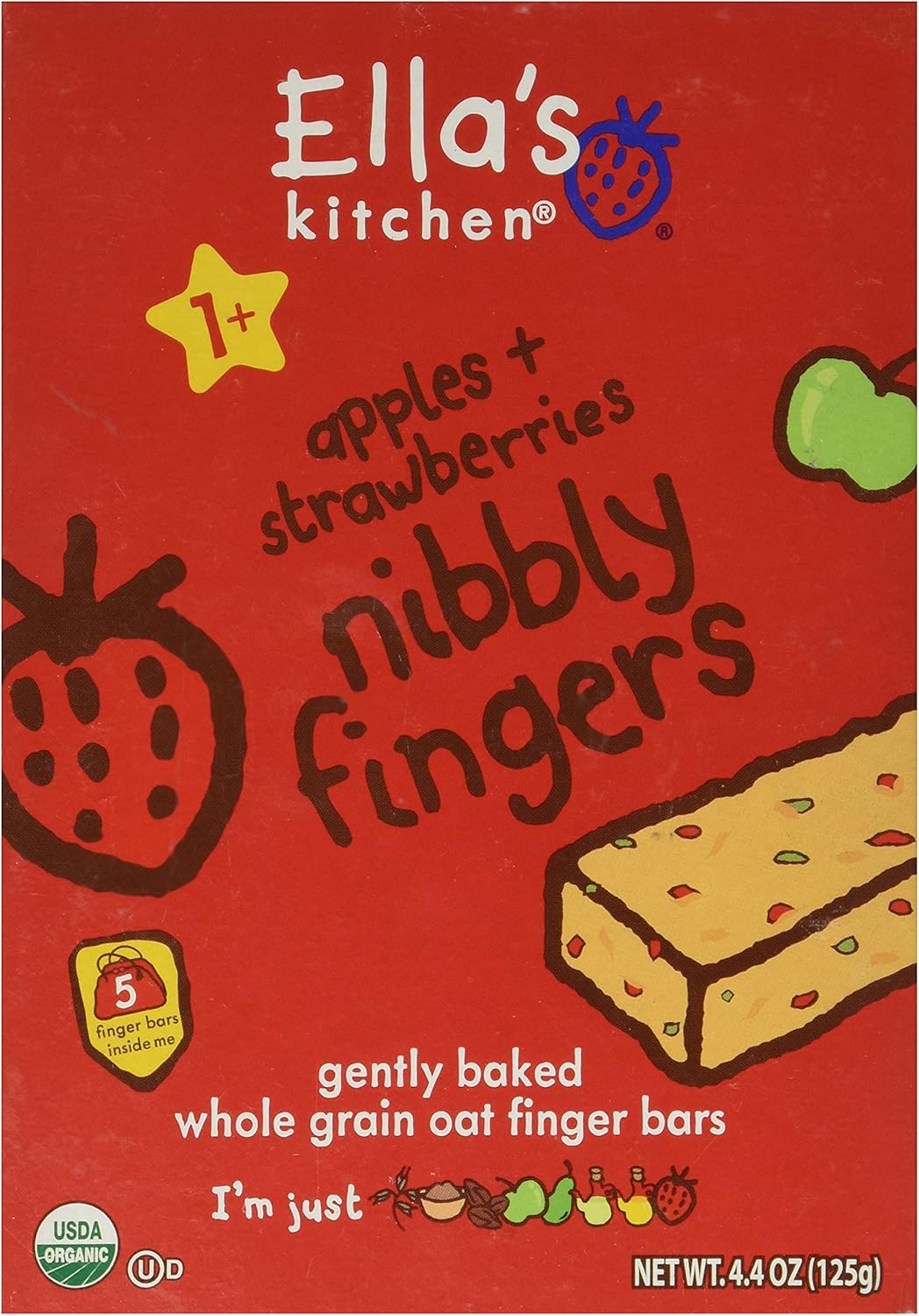 Ella's Kitchen Strawberries and Apples Nibbly Fingers, 4.4 oz