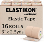 Elastic Athletic Tape - Provides Support for Sprains, Strains, Muscle Injuries - for Sport and Veterinary Applications - 3 in x 2.5 yd, Speedpack - 16 Rolls