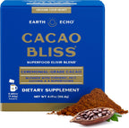 Earth Echo Cacao Bliss - Ceremonial Grade Organic Raw Cacao Powder with MCT Oil & Turmeric - Supports Energy Boost, Mindful Snacking & Focus - Unsweetened, Vegan, GMO-Free, 15 Packets for On-the-Go