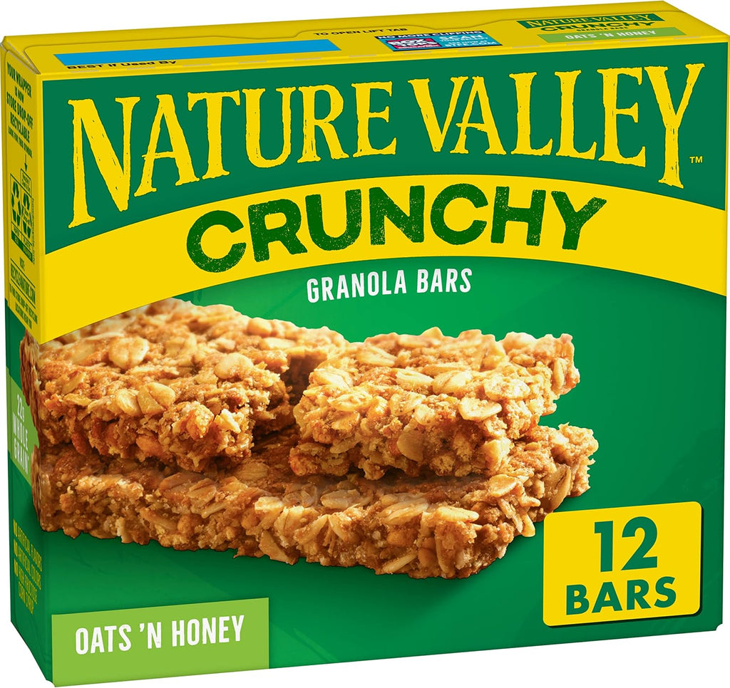 Nature Valley Crunchy Granola Bars, Oats 'n Honey, 12 Ct, 8.94 oz (6 Pouches)