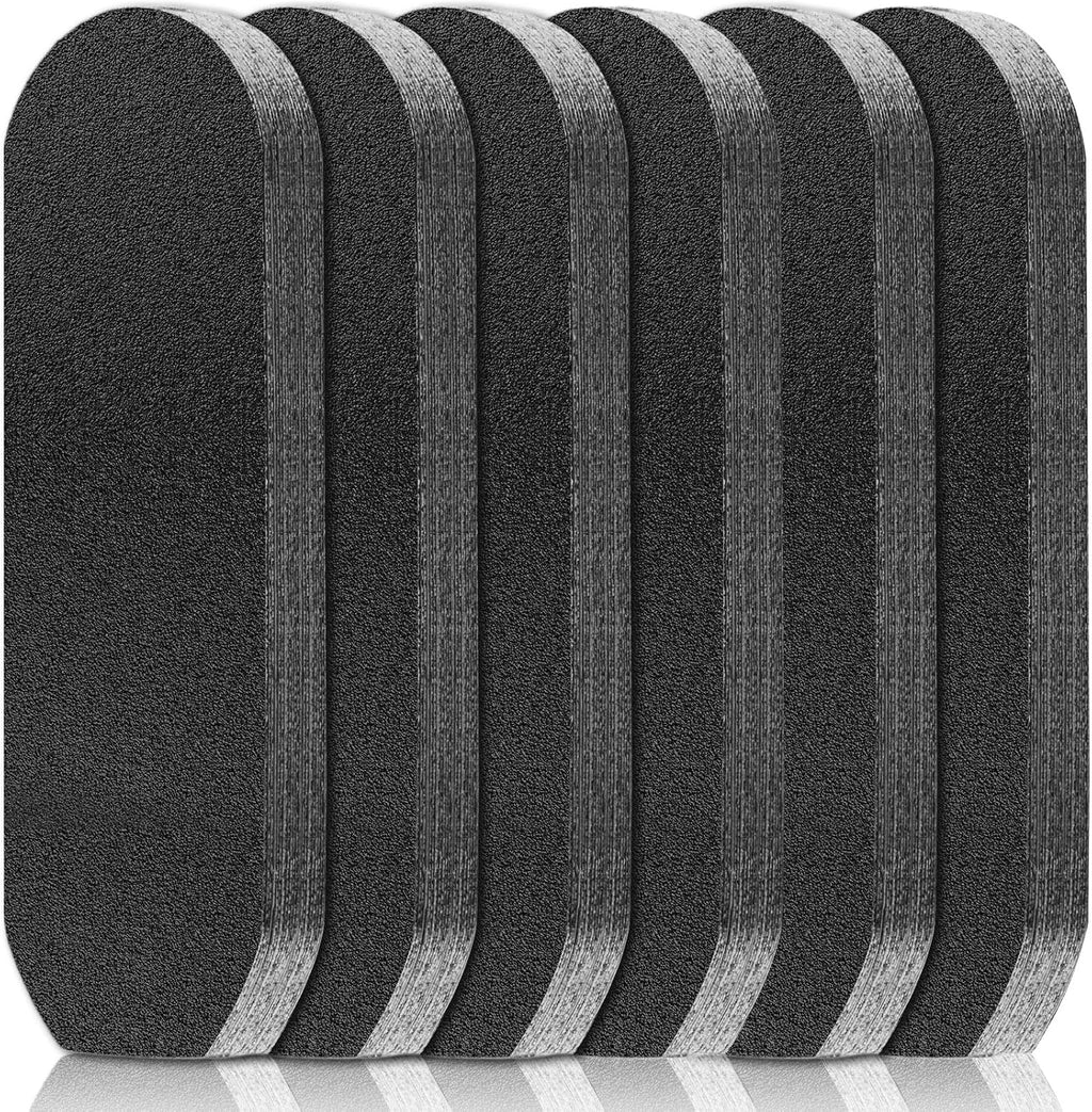Flutesan 120 Pcs Stainless Steel Foot File Replacement Pads 180 Grit Pedicure Refill Pads Coarse Fine Pedicure File Refills Foot Rasp with Removable Glue for Callus Dead Skin, Black