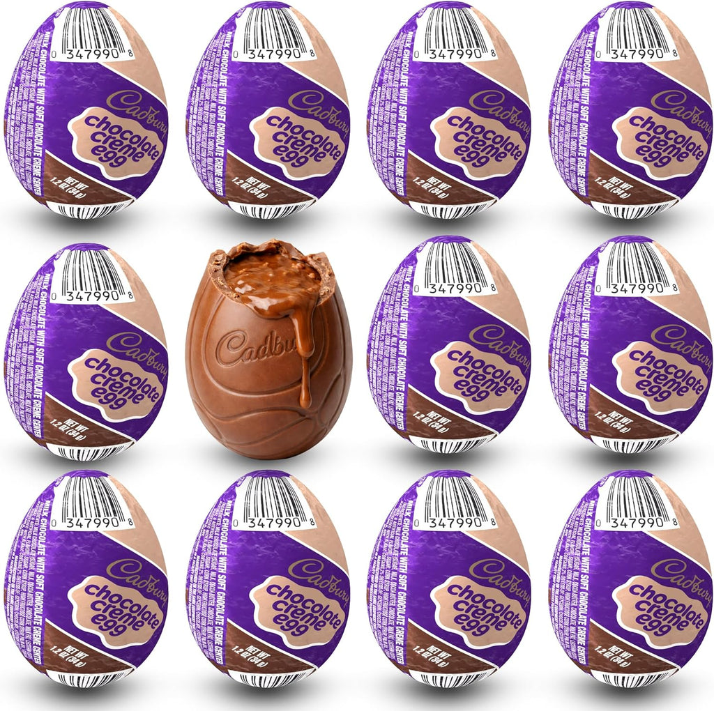Cadburry Chocolate Creme Eggs Bulk 12 Pack – Creme Milk Chocolate Eggs With Fondant Creme Filling – Individually Wrapped Easter Candy – Great for Easter Baskets, Party Favors, and Gifting