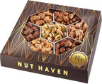 Holiday Nuts Gift Basket - Extra Large Assortment of Sweet & Roasted Salted Gourmet Nuts - Food Gift Box for Him, Husband, Christmas, Fathers Day, Mothers Day, Family, Men & Women