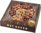Mothers Day Nuts Gift Basket - Extra Large Assortment of Sweet & Roasted Salted Gourmet Nuts - Food Gift Box for Mom, Her, Wife, Christmas, Fathers Day, Mothers Day, Family, Men & Women