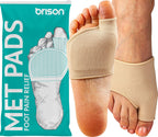 Brison Podiatrist-Designed Metatarsal Pads for Women & Men - Ball of Foot Cushions for Pain Relief Gel Sleeves from Metatarsalgia Morton’s Neuroma - 2 Pairs(Beige, Medium)