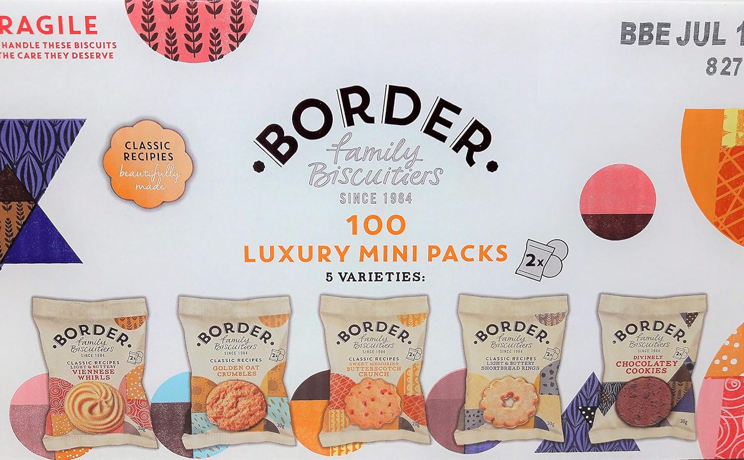 Border Biscuits Luxury Mini Packs With 5 Varieties - 2 X 100's