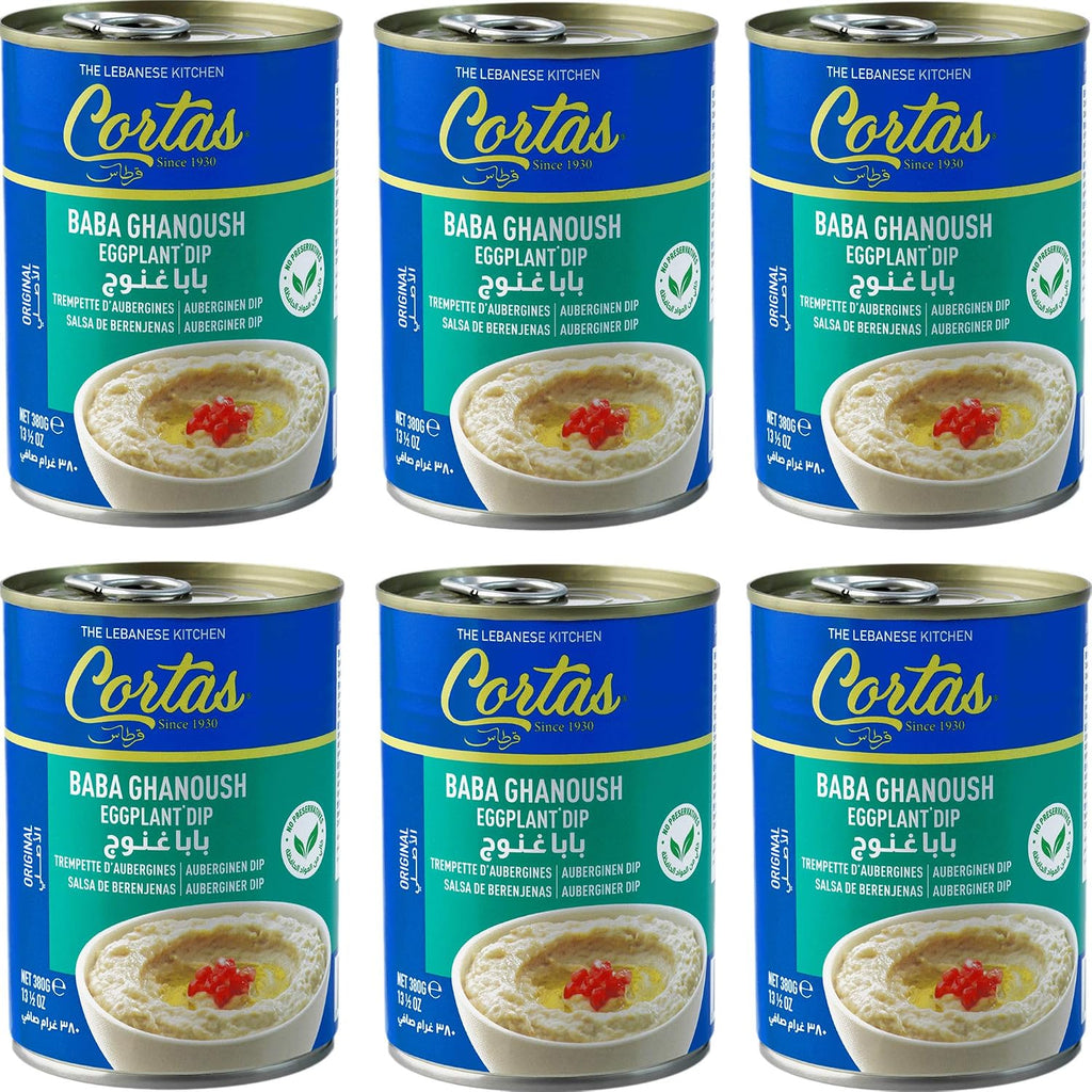 Cortas - Baba Ghanoush Eggplant Dip, 13 1/2 oz (Pack of 6), Ready to Eat