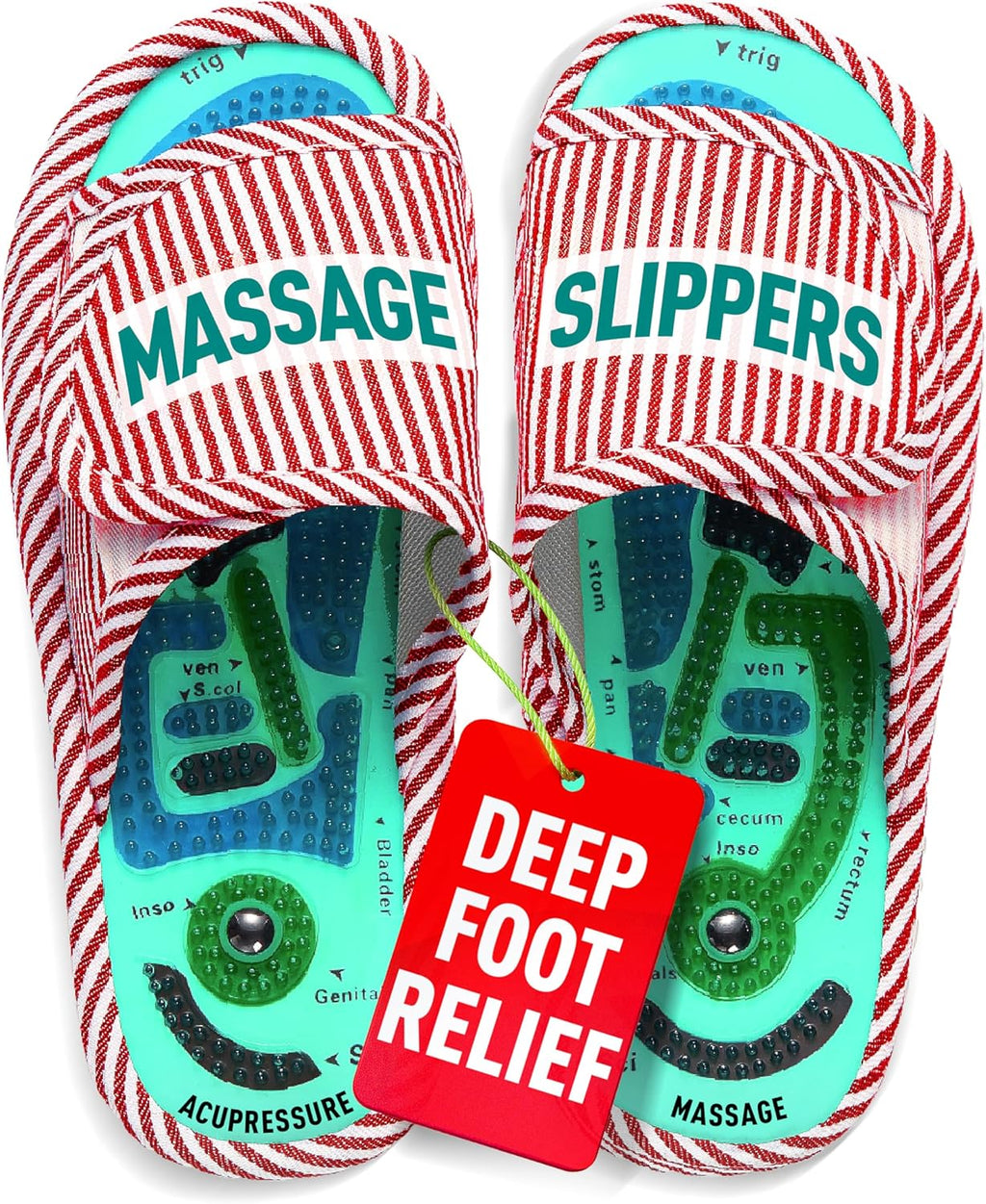 Acupressure Massage Slippers for Plantar Fasciitis & Neuropathy Relief – Reflexology Massager Sandals, Ideal Gift for Men & Women, Stress & Tension, Pain Management for Foot Health Stocking stuffers