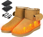 Heated Boots for Women & Men, Waterproof Winter Heated Shoes with 5000mAh Rechargeable Battery, 3-Level Warming, Electric Foot Warmer for Indoor & Outdoor Use, Heated Slippers for Woman