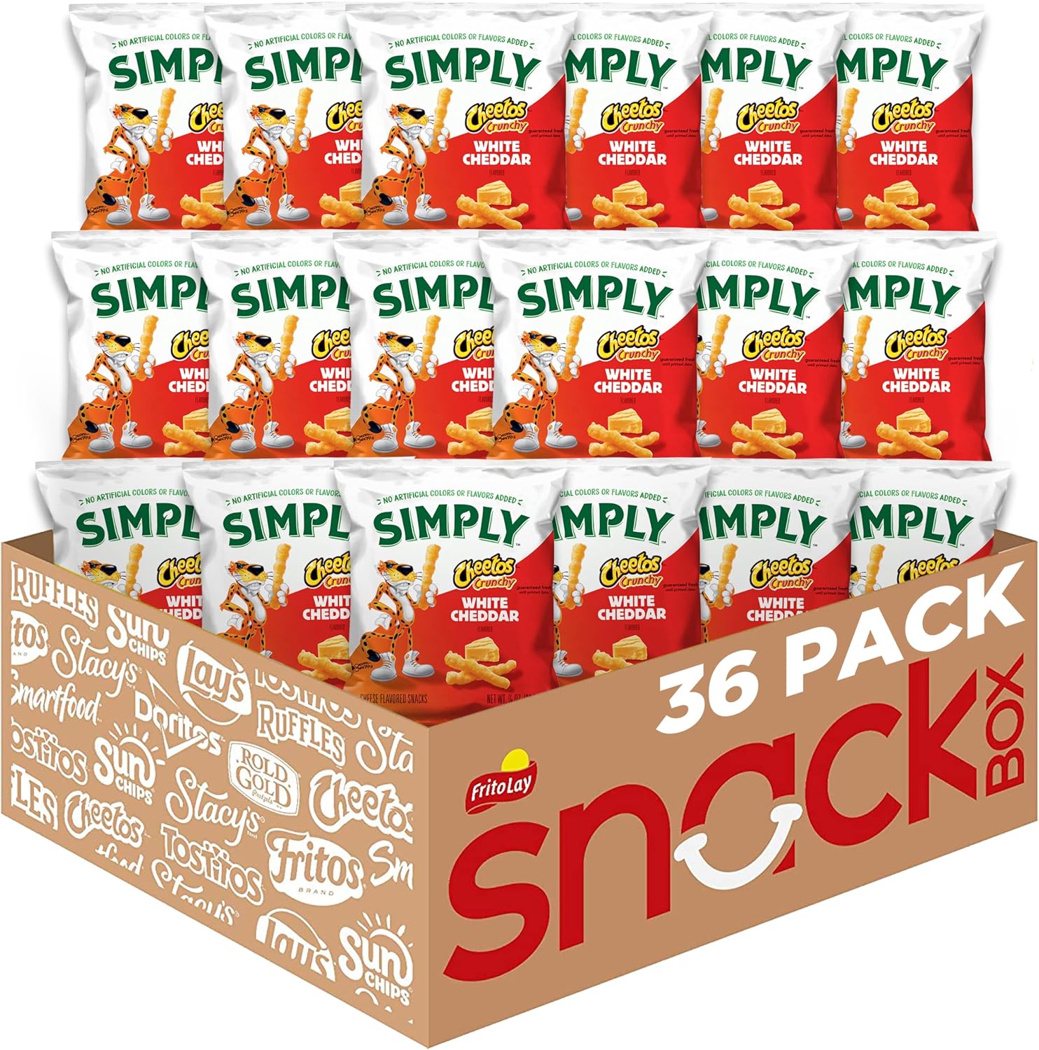 Simply, Cheetos Crunchy White Cheddar, 0.875 Ounce (Pack of 36)