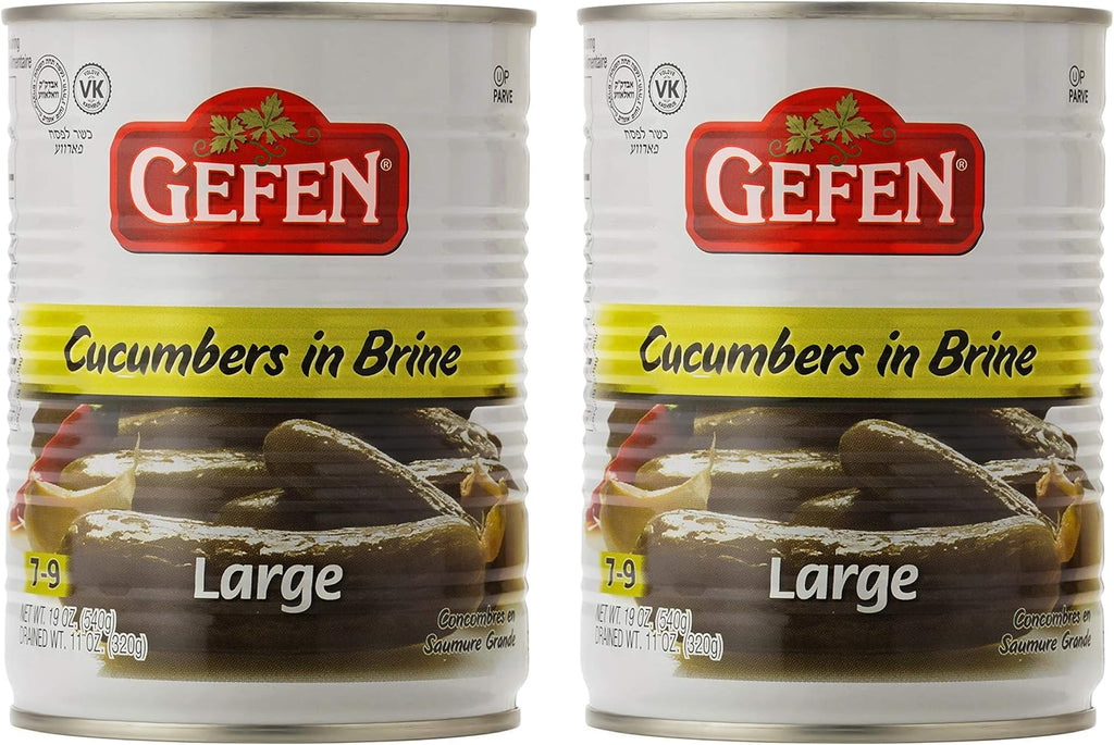 Gefen, Large Pickled Cucumber in Brine, 19oz (2 Pack)