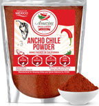 Ancho Chile Pepper Powder Ground (8oz) – Natural and Premium. Great For Recipes Like Mexican Mole, Sauces, Stews, Salsa, Meats, Enchiladas. Mild to Medium Heat, Sweet & Smoky Flavor.