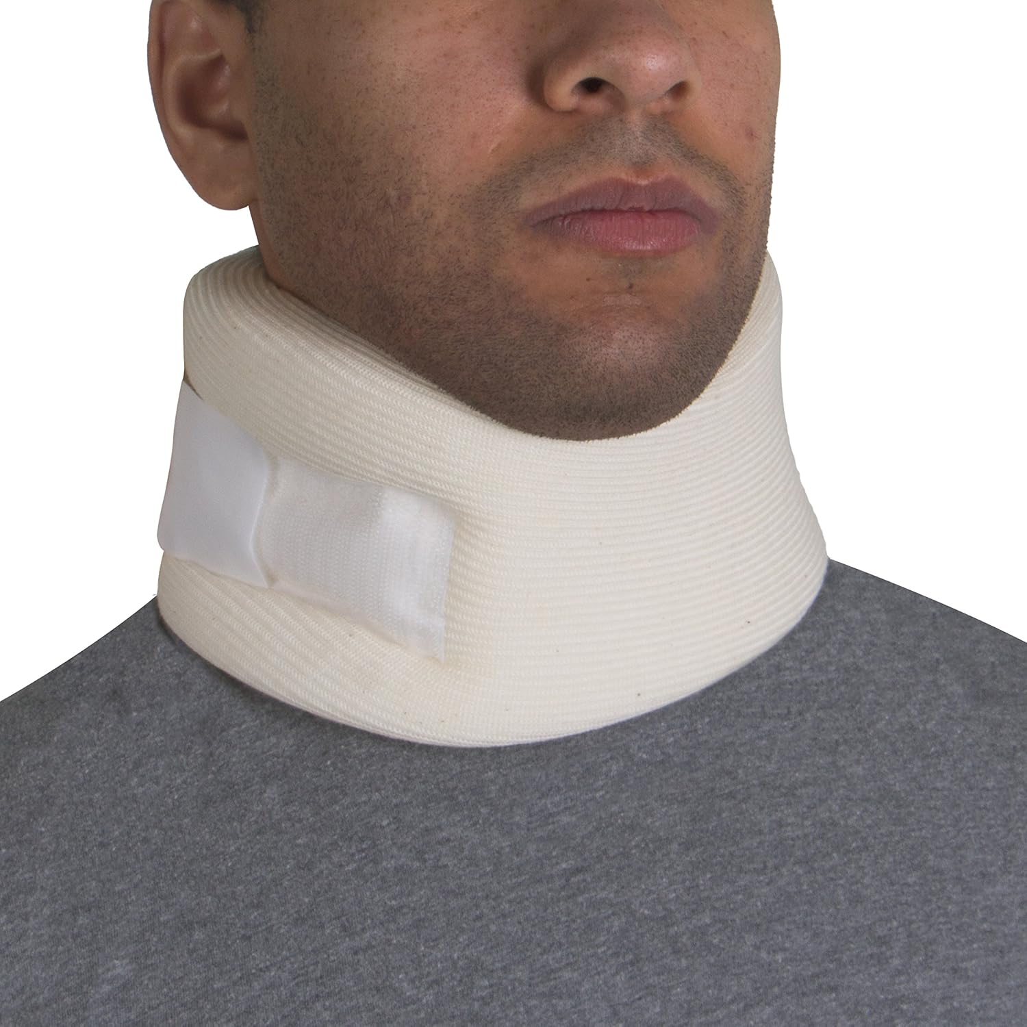OTC Cervical Collar, Soft Contour Foam, Neck Support Brace, White Wide 3.5" Depth, Large
