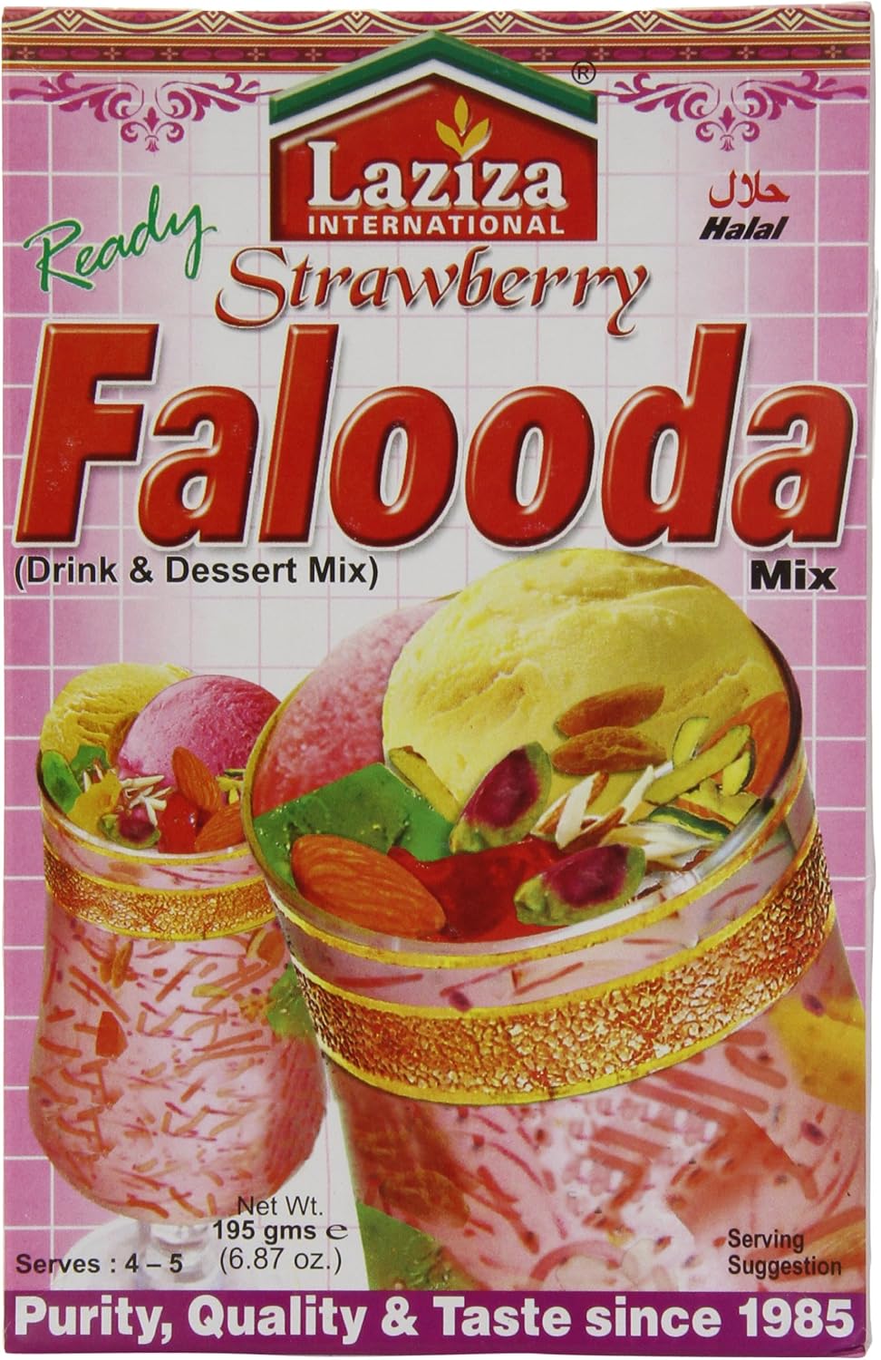 Laziza Falooda Mix Strawberry, 195-Gram Boxes (Pack of 6)