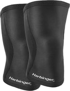 Harbinger 5MM Knee Sleeves for Weight Lifting, Unisex, Black, Large