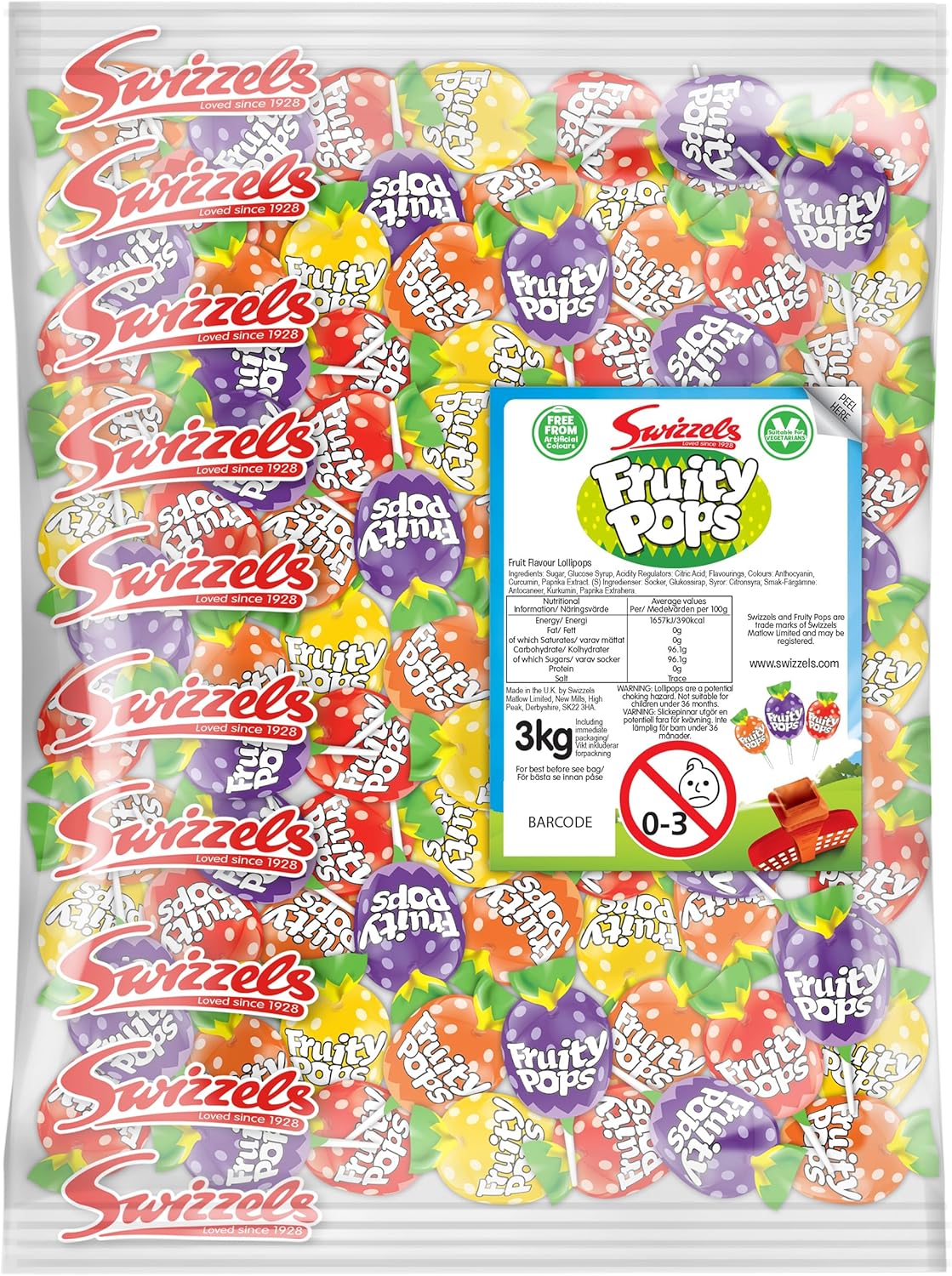 Swizzels Matlow Fruity Pops Lollies Sweets (1 x 3 kg)