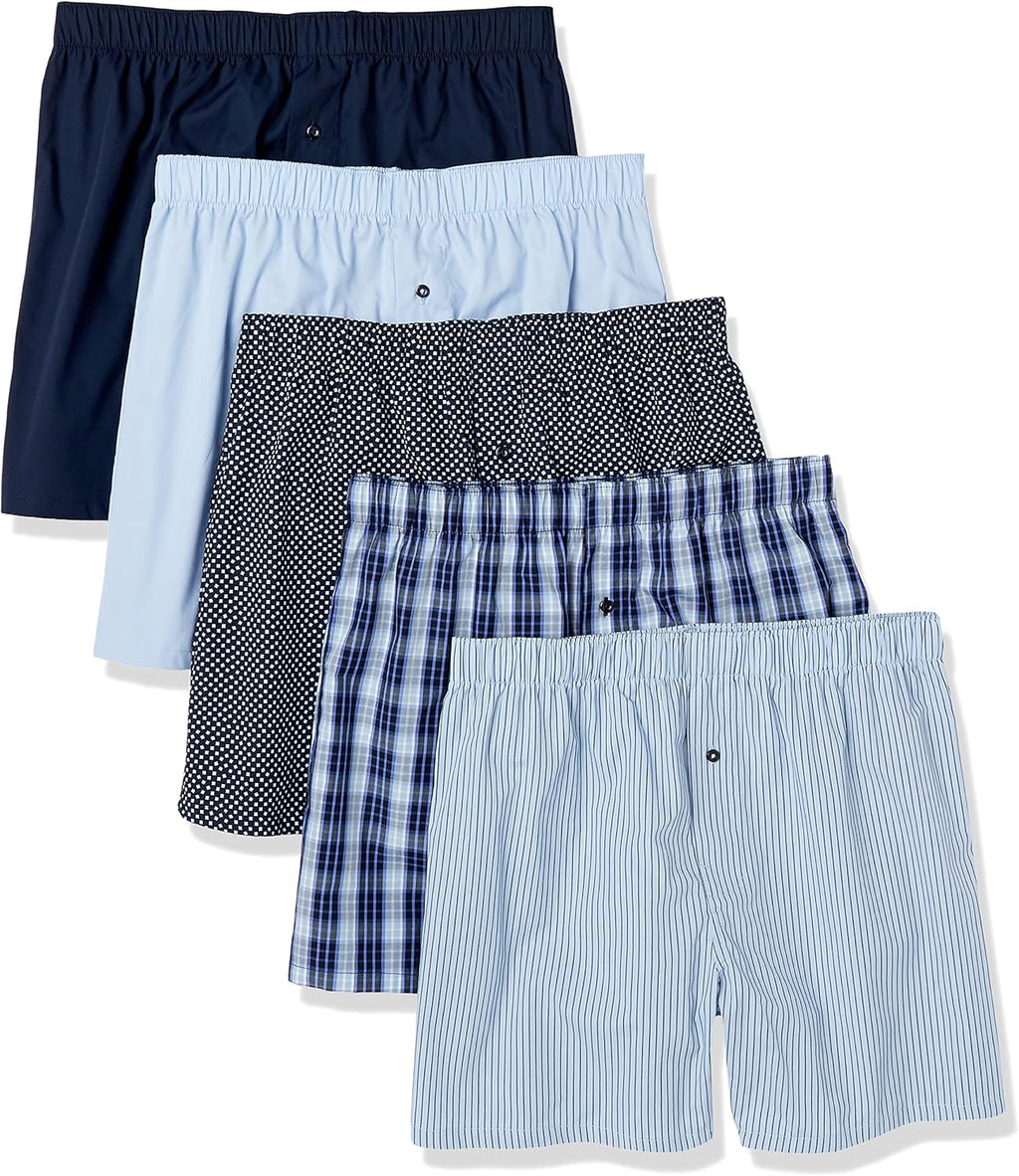 Amazon Essentials Men's Woven Cotton Boxer Short Underwear (Available in Big & Tall)