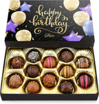 Happy Birthday Chocolates - 12 Assorted Milk & Dark Chocolate Truffles - Gourmet Box - Birthday Gifts for Women & Men, 6 oz