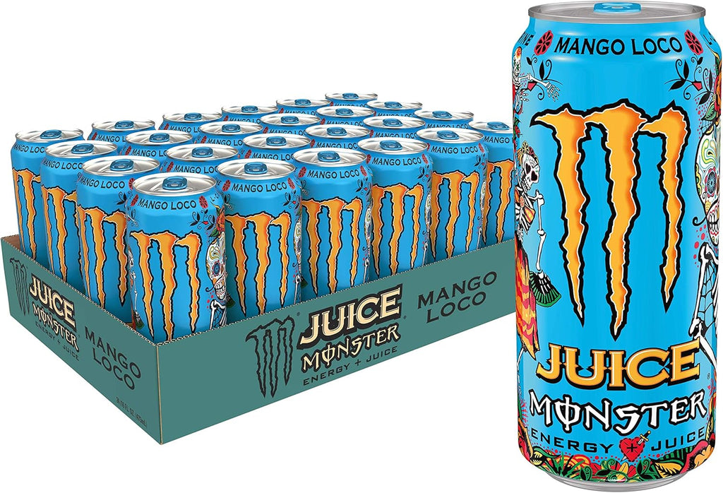 Monster Energy Juice Monster Mango Loco,16 Ounce, 384 Ounce | Energy + Juice, Energy Drink, Pack of 24