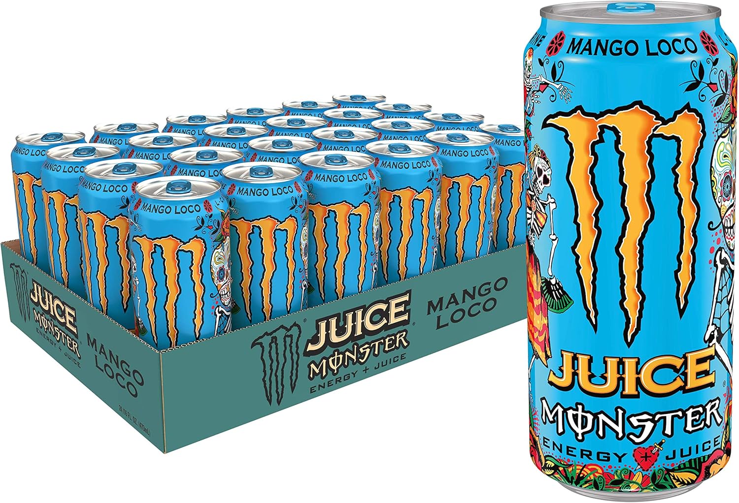 Monster Energy Juice Monster Mango Loco,16 Ounce, 384 Ounce | Energy + Juice, Energy Drink, Pack of 24