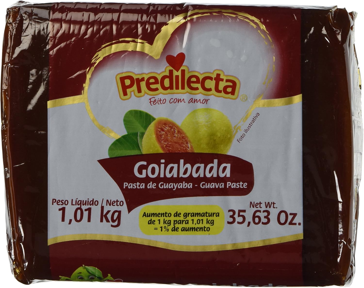 Predilecta - Guava Paste w/ Fruit Pieces - 35.63 oz (PACK OF 01) | Goiabada Cascão - 1.01kg