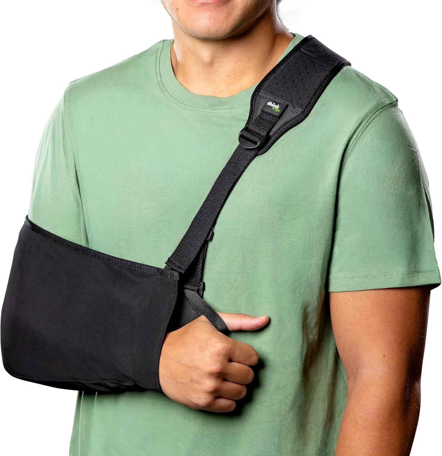 Think Ergo Arm Sling for Shoulder Injury & Rotator Cuff Support – Breathable, Adjustable Arm Sling with Front Buckle, Padded Strap & Thumb Loop, Left or Right Arm, Adult Support