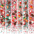 Jansun Christmas Fake Candy Sprinkle, 3.2 Ounces Polymer Clay Slices and 50 Pcs Christmas Figures Include Fake Chocolate Mini Resin Gingerbread Man Snowman for Xmas DIY Crafts