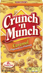 CRUNCH 'N MUNCH Caramel Popcorn with Peanuts, 3.5 oz. (Pack of 12)