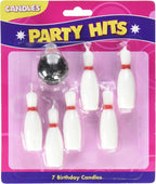 Oasis Supply 7pc Bowling Pins and Ball Candle Set – Perfect for Bowling Cake Decorating Plus Added Cupcake Picks or Stickers