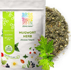 Mugwort Herb Tea - Dried Cut and Sifted Leaves Steams - Artemisia Vulgaris - Natural Mugwort Herbal Tea Loose Leaf Stem, Bulk 2 oz (56g)