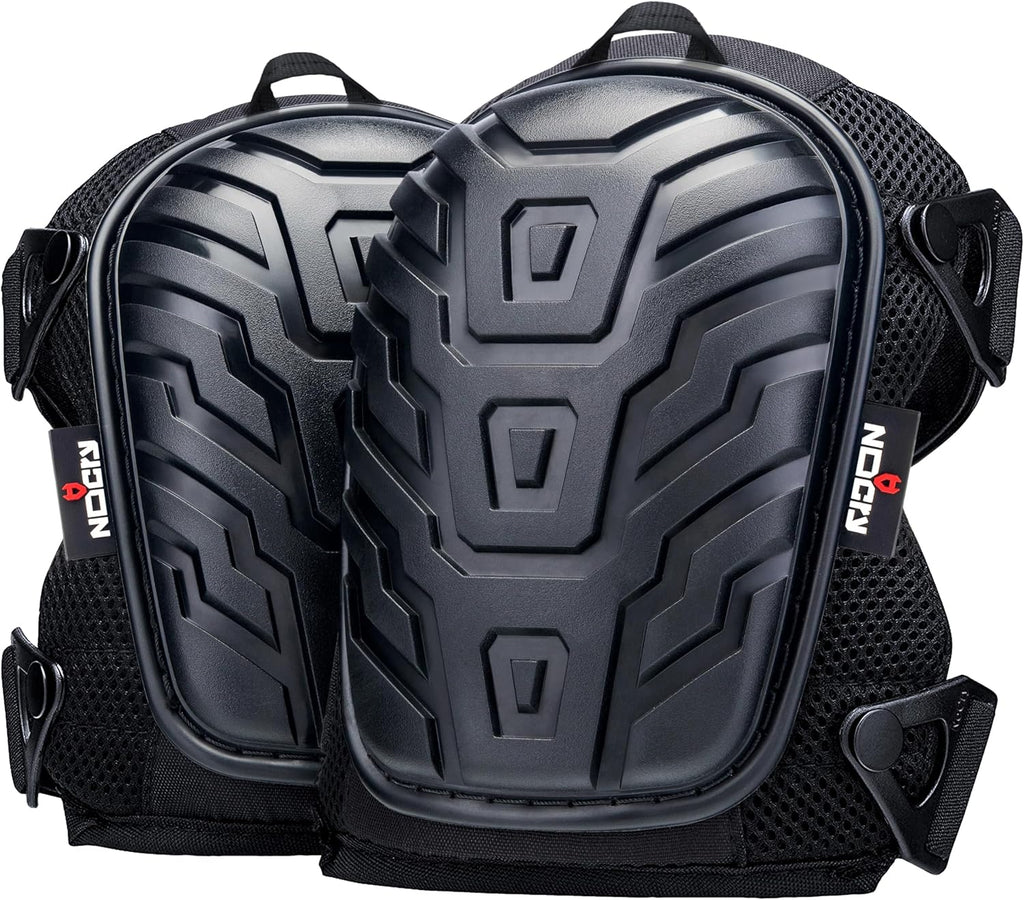 NoCry Professional Gel Knee Pads for Work with Soft Foam and Gel Cushion — Heavy Duty Cap, Reinforced Adjustable Straps, Military Grade Rivets and Built-in Hang Loops — Perfect for Construction