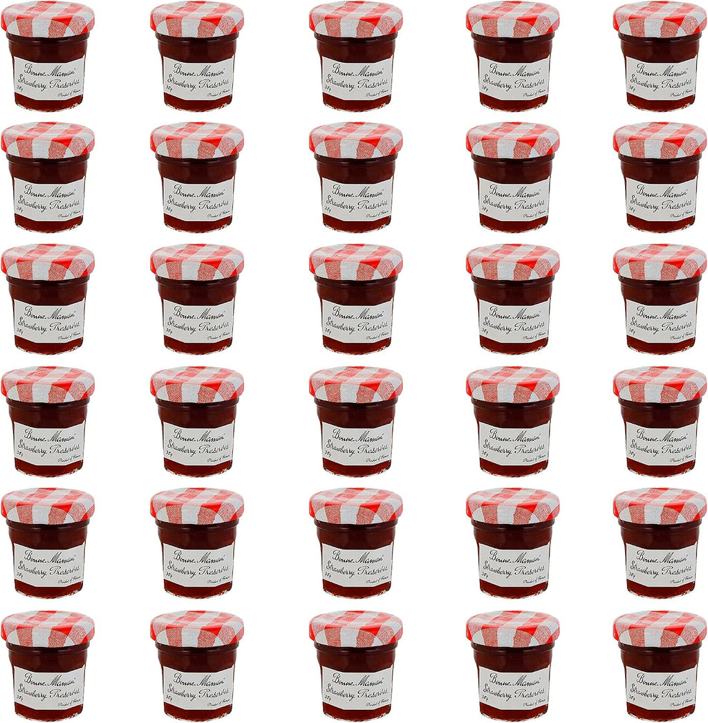 Bonne Maman Strawberry Preserve Mini Jars - 30 PCS x 1 OZ - Kosher Jam