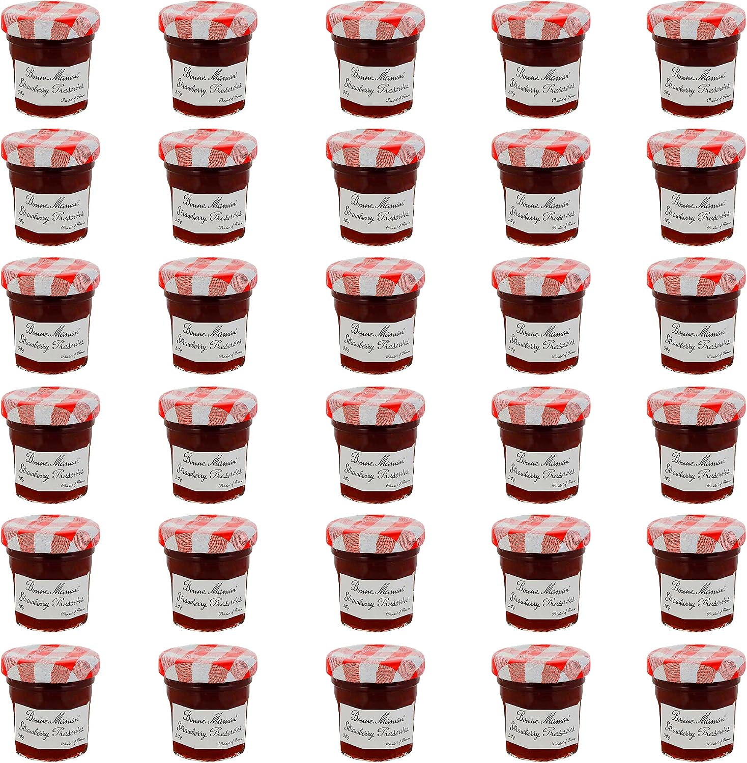 Bonne Maman Strawberry Preserve Mini Jars - 30 PCS x 1 OZ - Kosher Jam