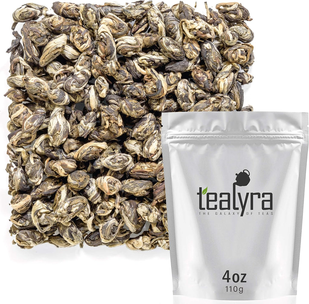 Tealyra - Jasmine Phoenix Pearls - Best Chinese Jasmine Green Loose Leaf Tea - Naturally Scented - Great Aroma and Taste - 110g (4-ounce)